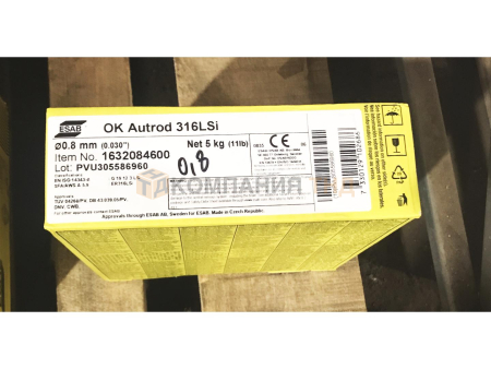 Сварочная проволока сплошного сечения ESAB OK Autrod 316LSi для полуавтоматической сварки Проволока сварочная ESAB OK Autrod 316LSi