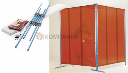 Шторы ESAB (DIN 9) 1,8м х 1,4м тёмно-красные, полосовые (3 шт.)