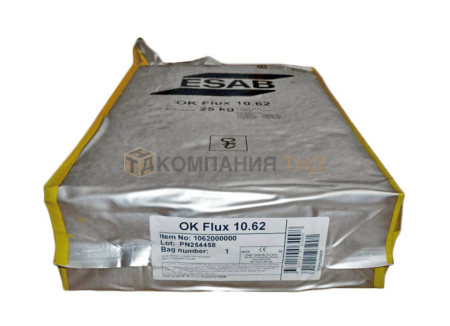 Сварочный флюс ESAB OK FLUX 10.62 для сварки  особо ответственных изделий из конструкционных углеродистых, низко- и легированных, теплоустойчивых и высокопрочных сталей Флюс сварочный ESAB OK FLUX 10.62