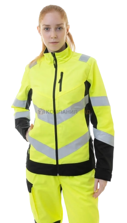 Куртка сигнальная женская BRODEKS KS229, желтый/черный