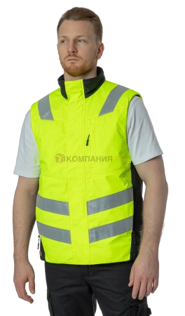 Жилет мультизащитный утепленный BRODEKS MW18-05, желтый/черный