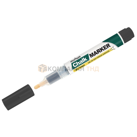 Маркер меловой MunHwa Chalk Marker черный, 3мм, спиртовая основа, пакет, CM-01 (227220)