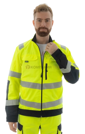 Куртка сигнальная BRODEKS KS218, желтый/черный