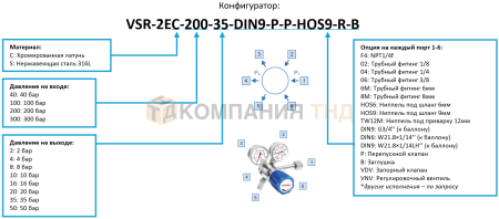Регулятор VIGOUR VSR-2EC-200-35-DIN9-P-P-TW12M-R-B