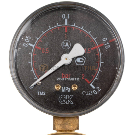 Манометр ацетиленовый KRASS 0,15/0,2 МПа, 63 мм, G1/4"