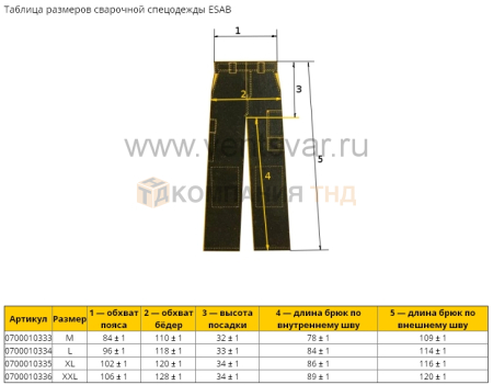 Брюки сварщика кожаные огнестойкие ESAB Proban Trousers Брюки сварщика кожаные ESAB Proban Trousers
