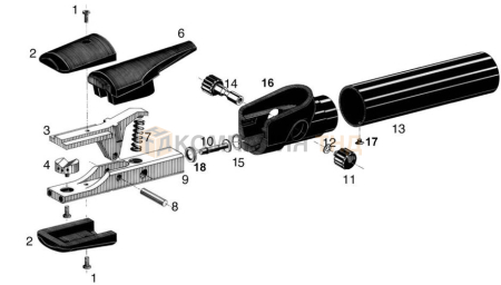 Горелки ESAB FLAIR 1600 для строжки угольным электродом Горелка для строжки ESAB Flair 1600 incl monocable 2.5м