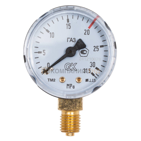 Манометр ацетиленовый KRASS 20/31,5 МПа, 50 мм, М12х1,5 (2190148PV)