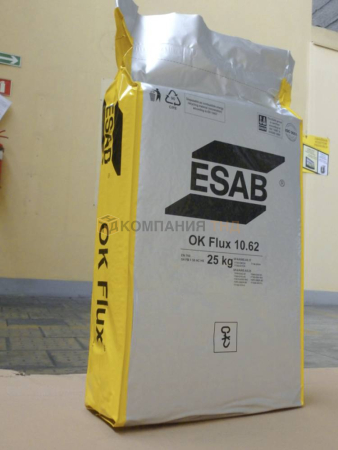 Сварочный флюс ESAB OK FLUX 10.62 для сварки  особо ответственных изделий из конструкционных углеродистых, низко- и легированных, теплоустойчивых и высокопрочных сталей Флюс сварочный ESAB OK FLUX 10.62