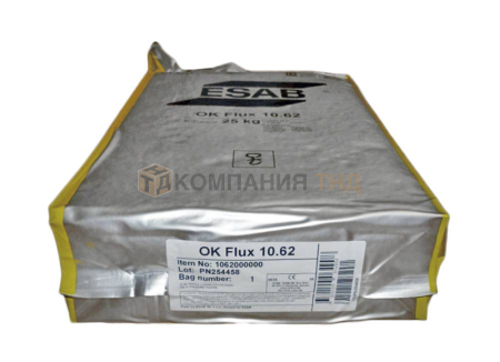 Сварочный флюс ESAB OK FLUX 10.62 для сварки  особо ответственных изделий из конструкционных углеродистых, низко- и легированных, теплоустойчивых и высокопрочных сталей Флюс сварочный ESAB OK FLUX 10.62