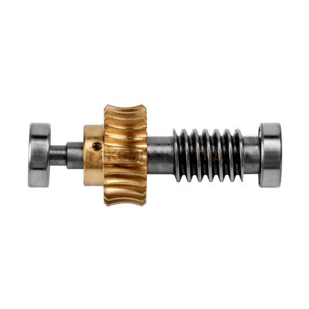 Вал червячный ПТК с шестерней и 2-мя подшипниками в сборе производства ПТК: в розницу и оптом, артикул 050.100.010 Вал червячный ПТК с шестерней и 2-мя подшипниками в сборе