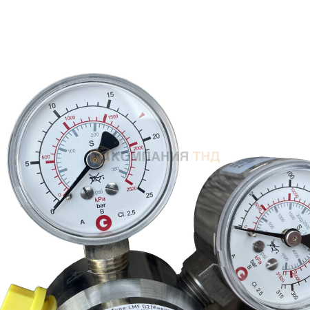 Регулятор GCE Druva LMF Кислород/Инертные газы – 200/14 бар, вх. G3/4”; вых. G3/8”; 100 м3/ч