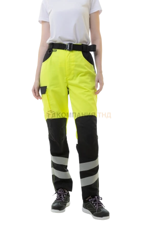 Брюки сигнальные женские BRODEKS KS319, желтый/черный (48) (KS319YELLOW48)