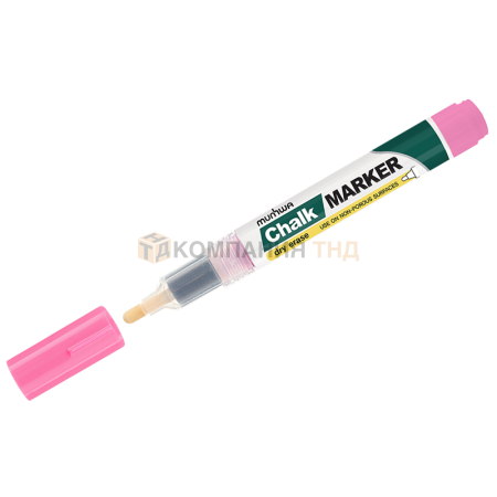 Маркер меловой MunHwa Chalk Marker розовый, 3мм, спиртовая основа, пакет, CM-10 (227225)
