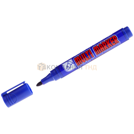 Маркер перманентный Crown Multi Marker синий, пулевидный, 3мм, CPM-800 (002675)