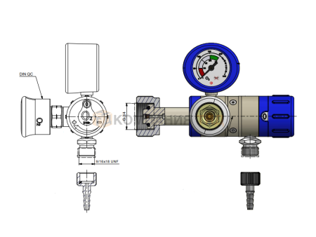 Регулятор баллонный GCE MEDISELECT II 25 QC O2 G3/4