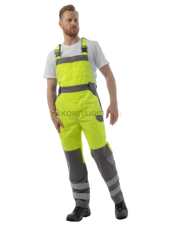 Полукомбинезон мультизащитный BRODEKS MS48-61, желтый/серый (XL) (MS48-61YELLOWXL)