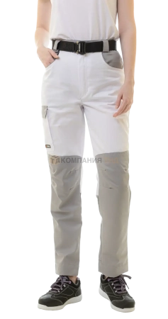 Брюки рабочие женские BRODEKS KS328, белый/серый