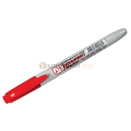 Маркер перманентный Crown Multi Marker Super Slim красный, пулевидный, 1мм, P-505F (207902)