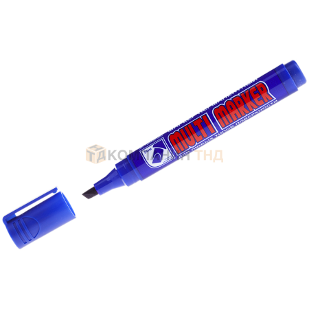 Маркер перманентный Crown Multi Marker Chisel синий, скошенный, 5мм, CPM-800CH (207894)