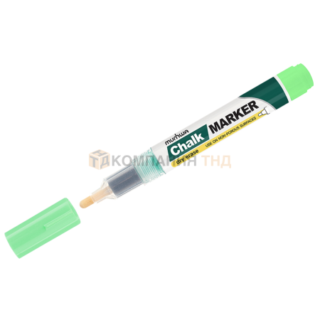 Маркер меловой MunHwa Chalk Marker зеленый, 3мм, спиртовая основа, пакет, CM-04 (227222)