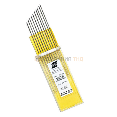 Электроды вольфрамовые ESAB Tungsten WC20 ф 1,0 мм х 175 мм (10шт.) (0151574036)