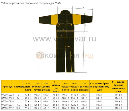 Комбинезон сварщика огнестойкий ESAB FR Coverall Комбинезон сварщика ESAB FR Coverall
